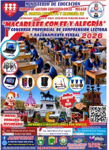 DESCARGAR BASES, AFICHE Y FORMATO DE INSCRIPCIÓN PARA EL “I CONCURSO PROVINCIAL DE COMPRENSIÓN LECTORA Y RAZONAMIENTO VERBAL 2026”